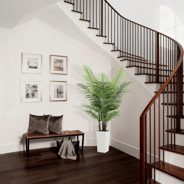 5FT Artificial Palm Tree with White Planter