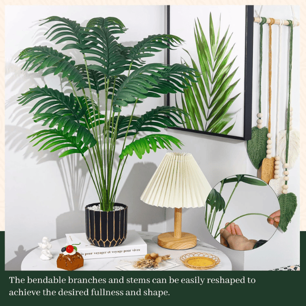 28" Fake Palm Tree – Large Artificial Potted Plant Indoor