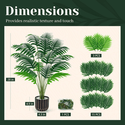 28" Fake Palm Tree – Large Artificial Potted Plant Indoor