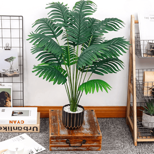 28" Fake Palm Tree – Large Artificial Potted Plant Indoor