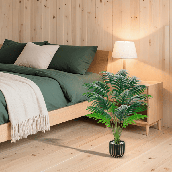 28" Fake Palm Tree – Large Artificial Potted Plant Indoor