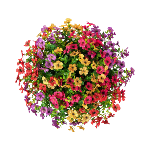 Artificial Hanging Daisy Flower Basket with Eucalyptus