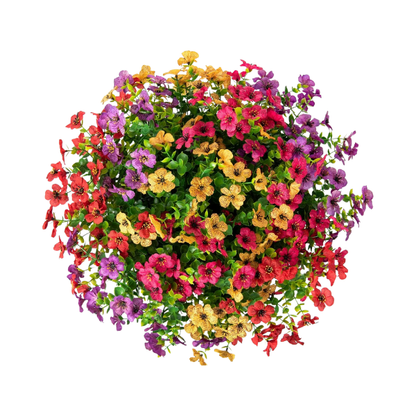 Artificial Hanging Daisy Flower Basket with Eucalyptus