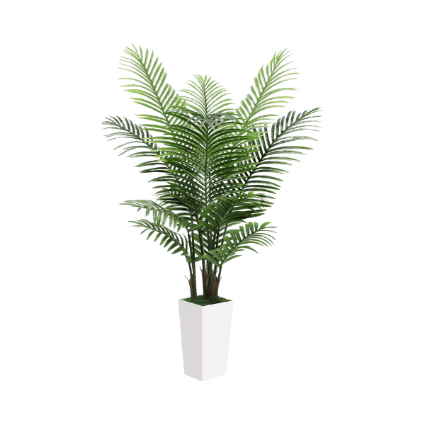 5FT Artificial Palm Tree with White Planter