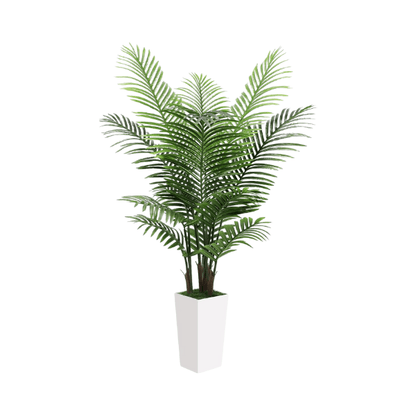 5FT Artificial Palm Tree with White Planter