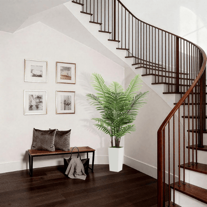 5FT Artificial Palm Tree with White Planter