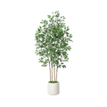 6FT Artificial Ficus Tree with White Planter