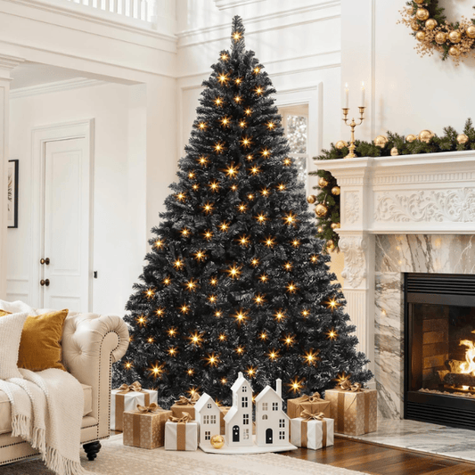 Prelit Black Halloween Christmas Tree
