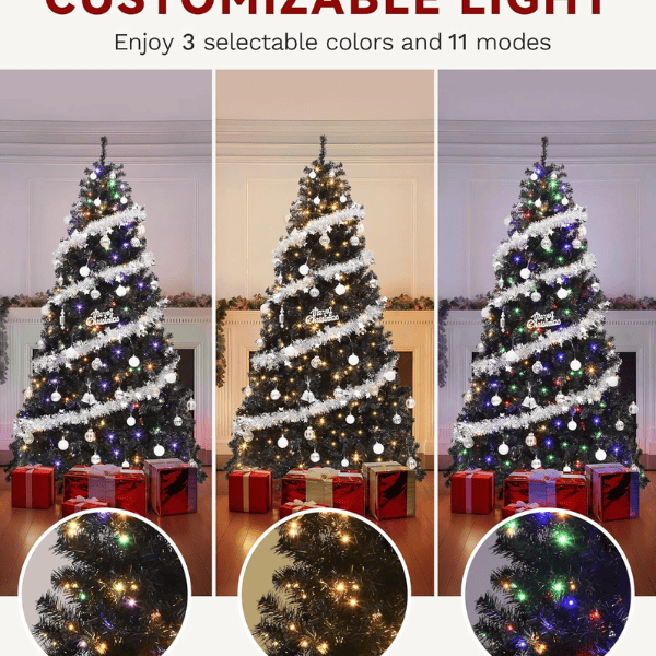 Prelit Black Halloween Christmas Tree