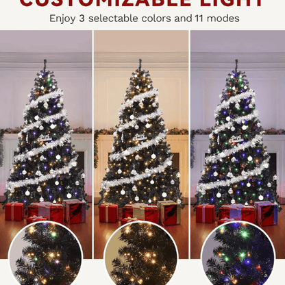 Prelit Black Halloween Christmas Tree