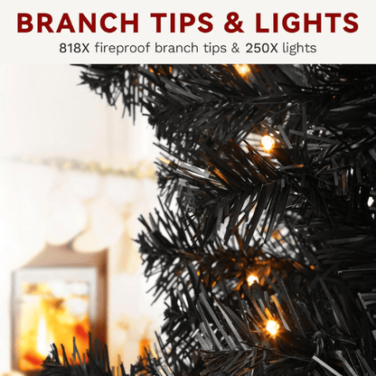 Prelit Black Halloween Christmas Tree