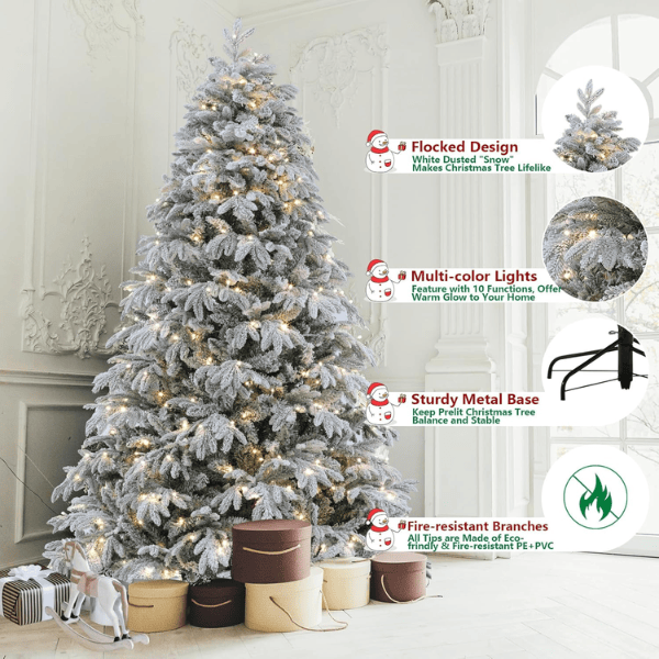 Flocked Spruce Artificial Christmas Tree