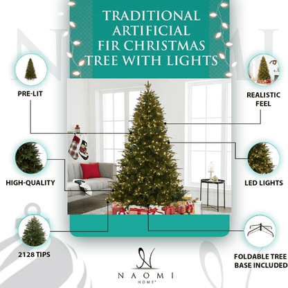 Traditional Prelit Artificial Christmas Tree