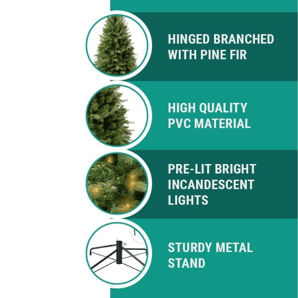 Traditional Prelit Artificial Christmas Tree